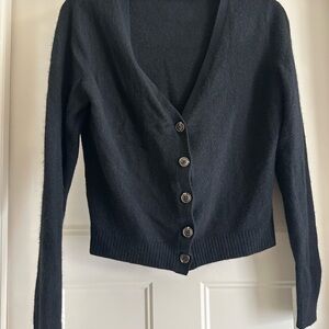 Reformation Black Button-Up Cardigan